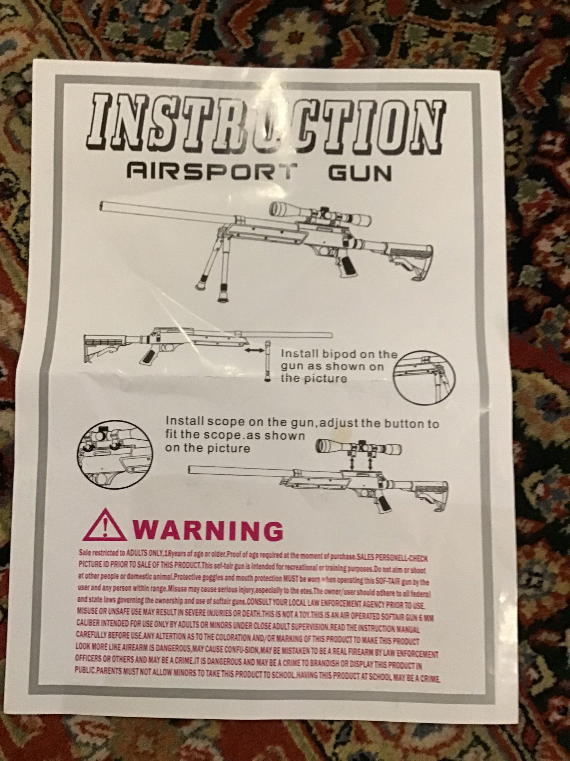 Well MB06 BB Gun Airsoft Sniper Rifle in Orange(Red) Preowned Prefired